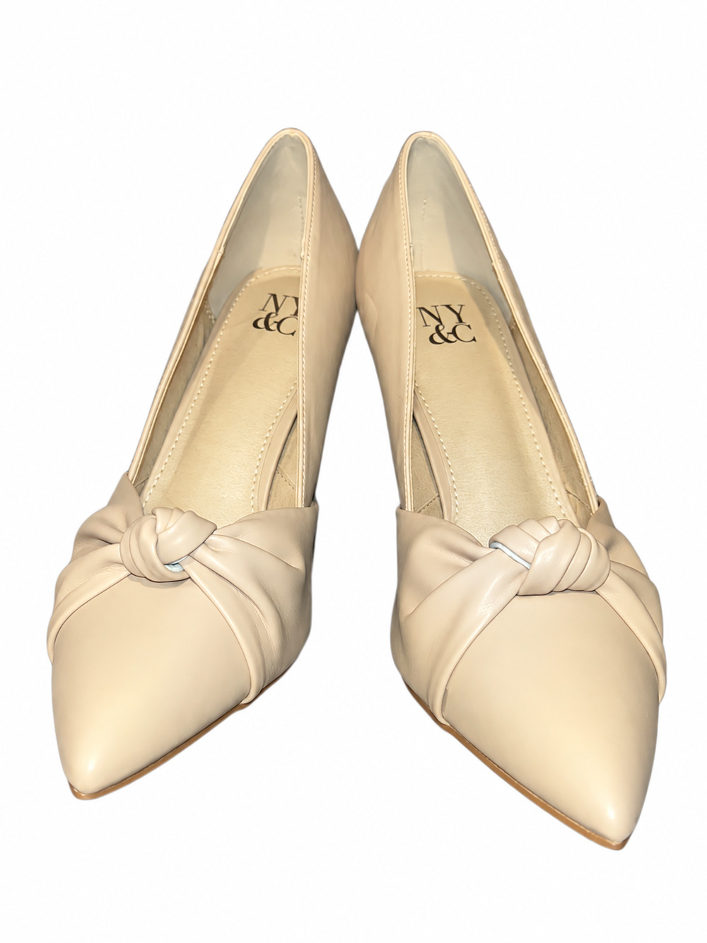 New York & Company Nude Knotted Pointed Toe Stiletto Pumps Size 9.5- NIB